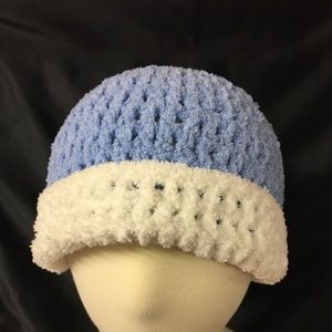 Crochet Baby Hat w/ brim Baby Blue color NWT Handmade